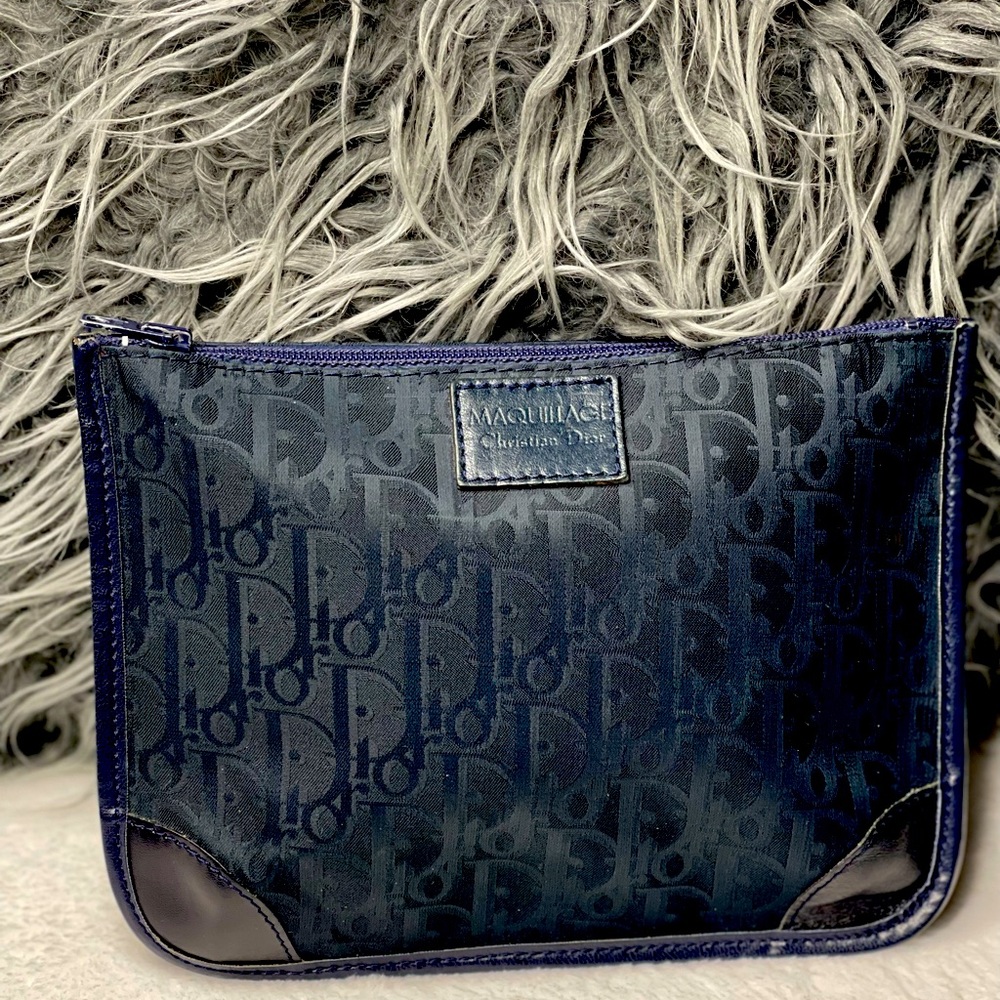 Vintage Dior Navy Blue small wallet/ clutch.